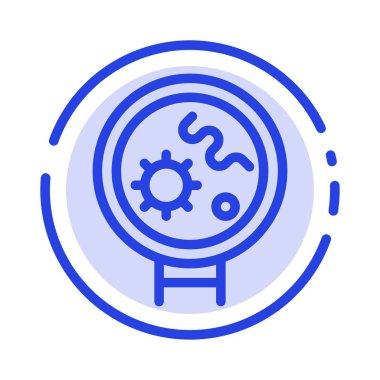 Bakteri, Virüs, Tıbbi, Arama Mavi Noktalı Satır Simgesi