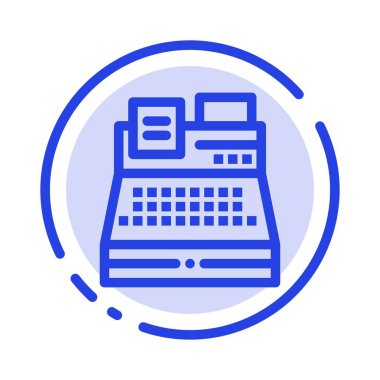 Faks, Yazıcı, Alışveriş Mavi Noktalı Satır Simgesi