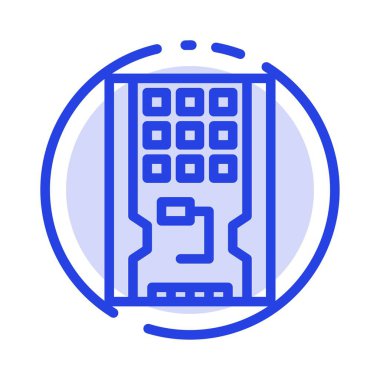 Disk, Sürücü, Donanım, Katı, Ssd Mavi Noktalı Çizgi Simgesi