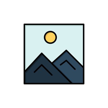 Çerçeve, Resim, Resim, Eğitim Düz Renk Simgesi. Vektör simgesi b