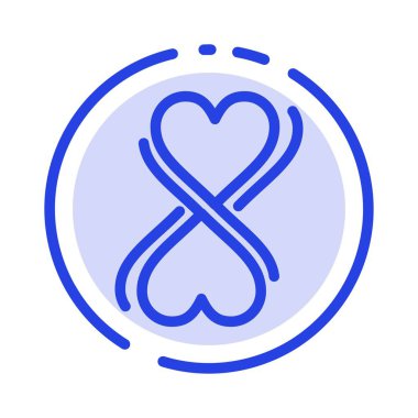 Kalp, Sekiz, Tipografi Mavi Noktalı Çizgi Simgesi