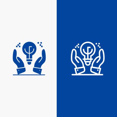 Korunan Fikirler, İş, Fikir, El Hattı ve Glyph Solid simgesi 