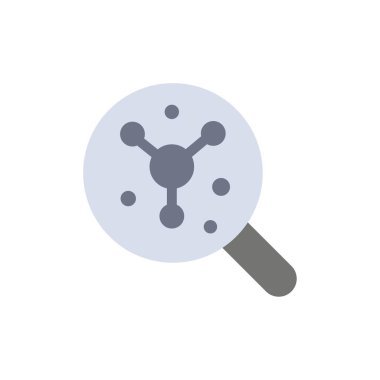 Arama, Atom, Molekül, Bilim Düz Renk Simgesi. Vektör simgesi ba