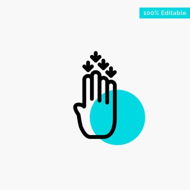 Parmak, Dört, Jest, Aşağı turkuaz vurgulamak daire noktası Vec