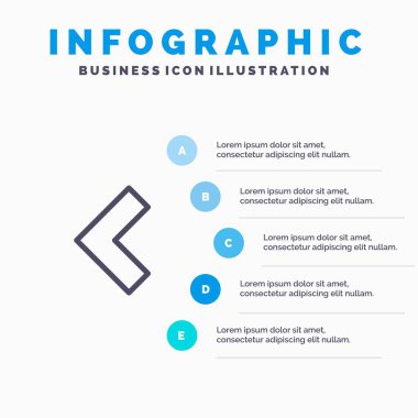 Ok, Sırt, 5 adımlı Sol Çizgi simgesi sunu infographi