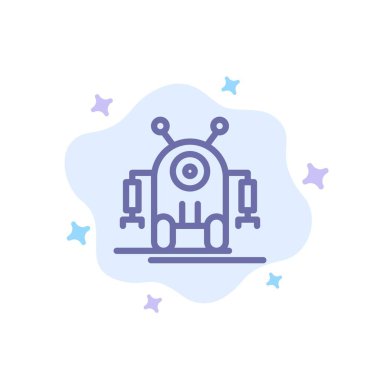 Soyut Bulut Ba İnsan, Robotik, Robot, Teknoloji Mavi Simge
