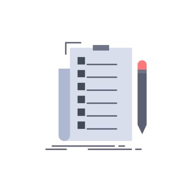 uzmanlık, kontrol listesi, kontrol, liste, belge Düz Renk Simgesi Vect