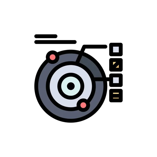 Data, Model, Orbit, Planetary, Solar  Flat Color Icon. Vector ic — Stock Vector