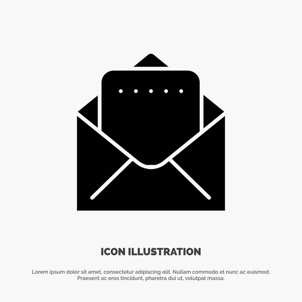 Dokument, Mail Solid Glyph Icon Vektor — Stockvektor
