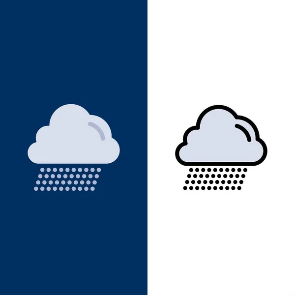 Cloud, Rain, Canada Iconos. Vector de conjunto de iconos rellenos planos y de línea — Archivo Imágenes Vectoriales