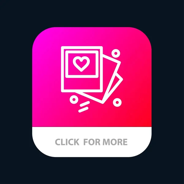 Galería, Foto, Amor, Boda Botón de la aplicación móvil. Android e IOS — Vector de stock