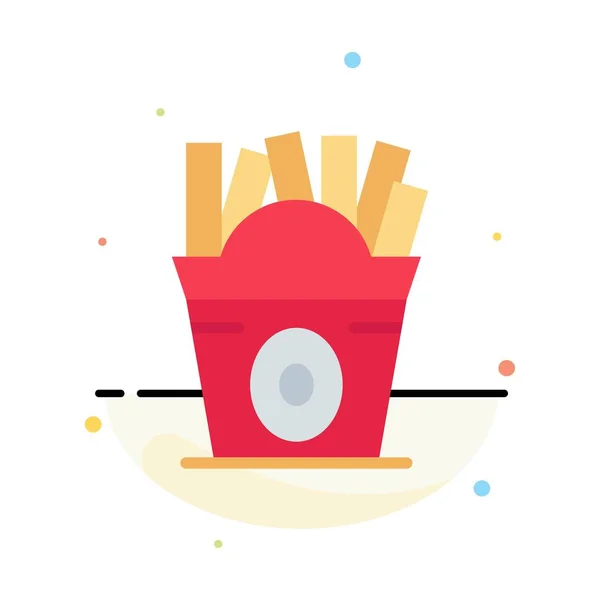 Fries, gyorsétterem, élelmiszer, USA absztrakt Síkszín Ikonsablon — Stock Vector