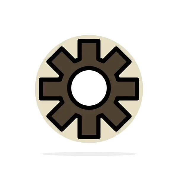 Inställning, COG, Gear abstrakt cirkel bakgrund platt färg ikon — Stock vektor