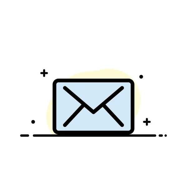 Email, Correio, Mensagem Business Flat Line Filled Icon Vector Bann — Vetor de Stock