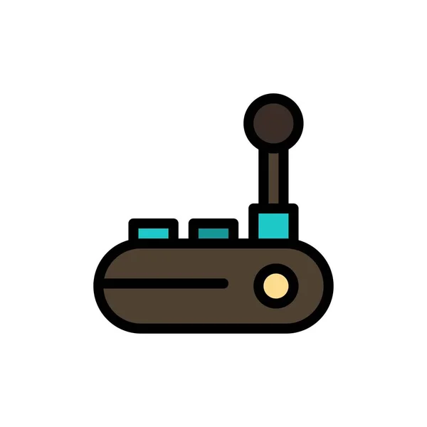 Controlador, Almohadilla Joy, Almohadilla Joy Stick, Almohadilla Joy Icono Color Plano. Vector — Vector de stock