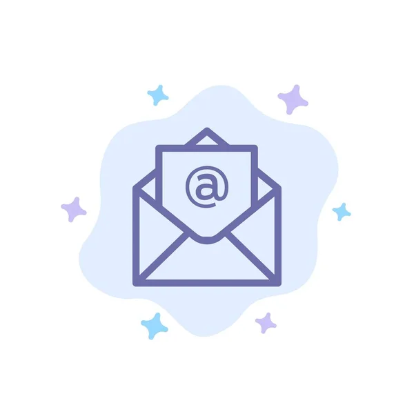 Email, Mail, Open Blue Icon on Abstract Cloud Background — Stock Vector