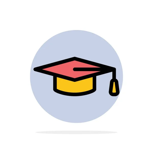 Académico, Educación, Sombrero de graduación Resumen Círculo Fondo F — Vector de stock