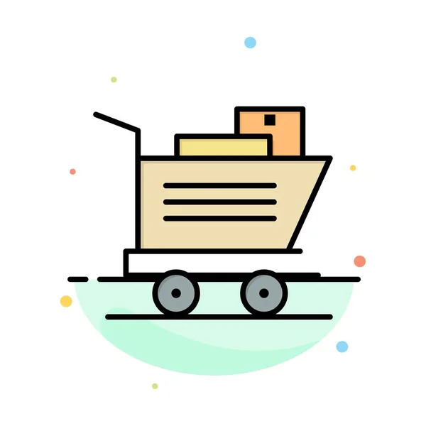 Carrito, Compras, Cesta Resumen Plantilla de icono de color plano — Vector de stock