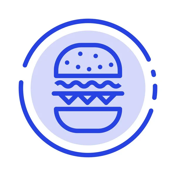 Burger, Comida, Comer, Canadá Blue Dotted Line Ícone — Vetor de Stock
