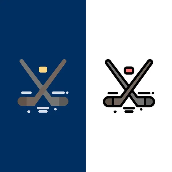 Kanada, fotbal, hokej, LED, olympijské ikony. Plochý a plný řádek — Stockový vektor