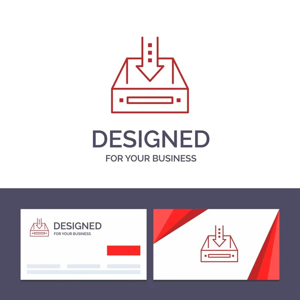 Cartão de visita criativo e modelo de logotipo Caixa de entrada, caixa, armário, Do — Vetor de Stock