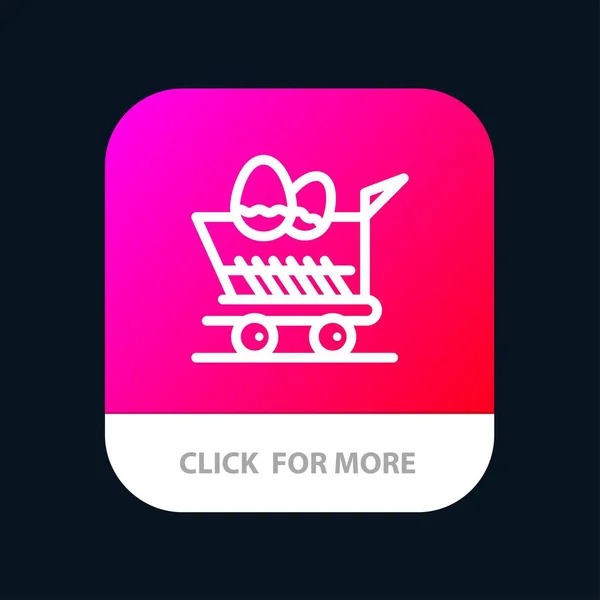 Carrinho, Trolley, Páscoa, Shopping Mobile App Button. Android e eu — Vetor de Stock