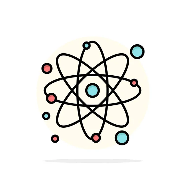 Átomo, Partícula, Molécula, Física Resumo Círculo Fundo Fla —  Vetores de Stock