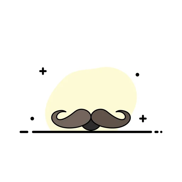 Moustache, Hipster, movember, homme, homme Flat Color Icon Vector — Image vectorielle