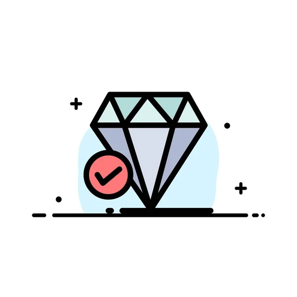 Diamante, Joya, Big Think, Chalk Business Flat Line Icono lleno — Archivo Imágenes Vectoriales