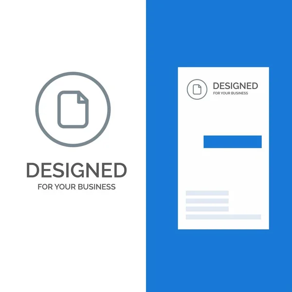 Dokument, fil, grundläggande, UI grå logo typ design och visitkort tem — Stock vektor