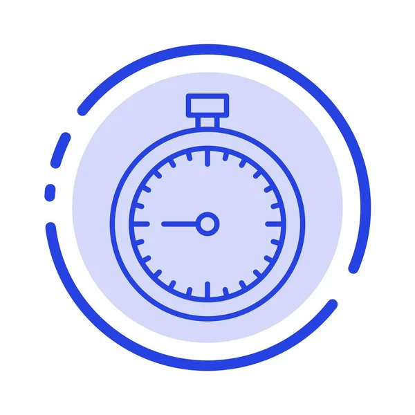 Cronómetro, Reloj, Rápido, Rápido, Tiempo, Temporizador, Reloj Blue Dotted Li — Archivo Imágenes Vectoriales