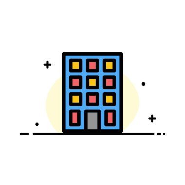 Bina, Bina, İnşaat İş Düz Hat Dolu Ico