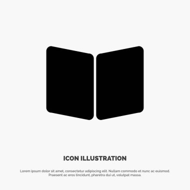 Açık, Kitap, Sayfa, Düzen, Kapak katı Glyph Simgesi vektör