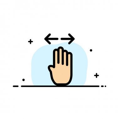 Dört, El, Parmak, Sol, Sağ İş Düz Çizgi Dolu Simge 