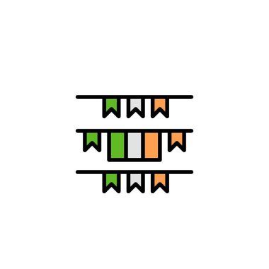 Banner, Bayrak, Çelenk, İrlanda, İrlanda İş Logo Şablonu. Fl