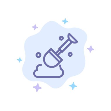 Soyut Bulut Backgroun'da İnşaat, Kürek, Araç Mavisi Simgesi