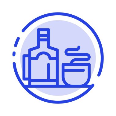 Çay, Fincan, Sıcak, Otel Mavi Noktalı Çizgi Hattı Simgesi