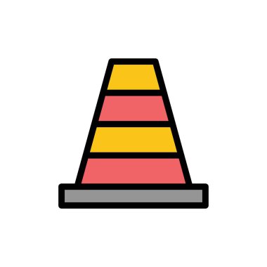 Koni, İnşaat, Takım Düz Renk Simgesi. Vektör simgesi afiş Te