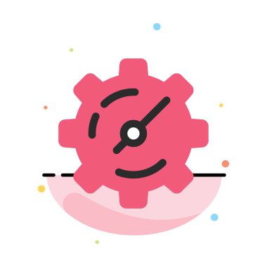 Dişli, Ayar, Zamanlayıcı Soyut Düz Renk Simgesi Şablonu