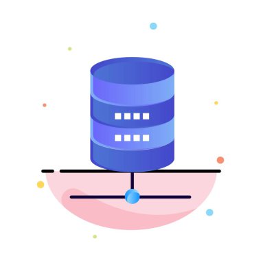 Dolar, Sunucu, Para, Bilgisayar Soyut Düz Renk Simge Templa