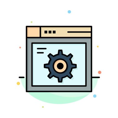 Web, Ayar, Dişli, İnternet Soyut Düz Renk Simgesi Şablonu