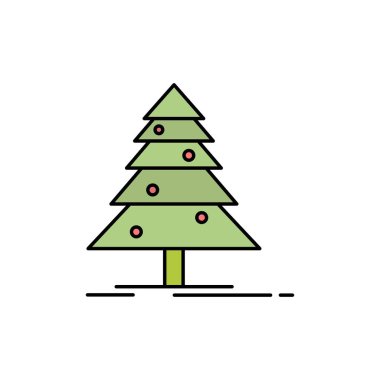 Ağaç, Orman, Noel, Xmas Düz Renk Simgesi. Vektör simgesi bann