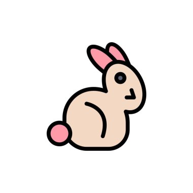 Tavşan, Paskalya, tavşan düz renk simgesi. Vektör simgesi Banner Templ