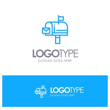 Posta, Kutu, Mesaj, E-posta Mavi Anahat Logo Yeri Sloganı için