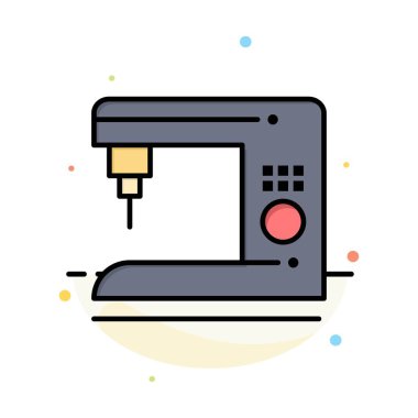 Kahve, Elektrik, Ev, Makine Soyut Düz Renk Simge Templat