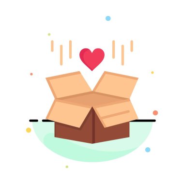 Hediye, Kutu, Teslimat, Sürpriz İş Logo Şablonu. Düz Renk