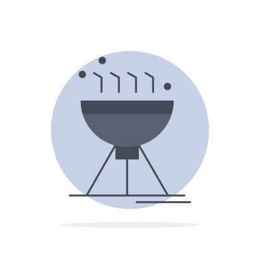 Pişirme bbq, kamp, gıda, ızgara Düz Renk Simge Vektör