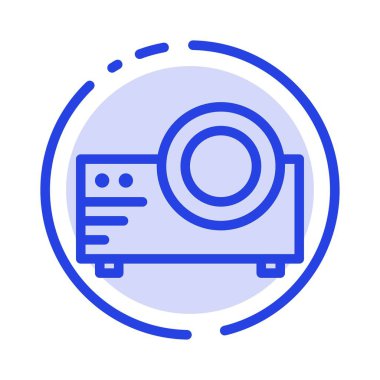Projektör, Film, Film, Multi Medya Mavi Noktalı Çizgi Simgesi