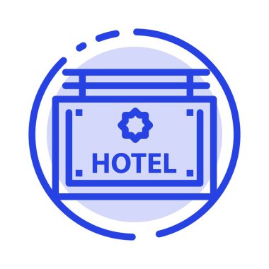 Otel, İmza, Tahta, Yön Mavi Noktalı Satır Simgesi