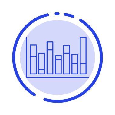 Grafik, Çizgi, Yukarı, Aşağı, Mavi Noktalı Çizgi Simgesi